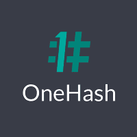 logo de la plataforma con criptomonedas onehash